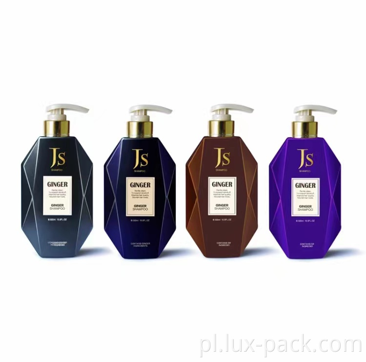 Fabrycznie puste uzupełniające biodegradowalne plastikowe butelka szamponu ze złotą czapką pompy balsamowej